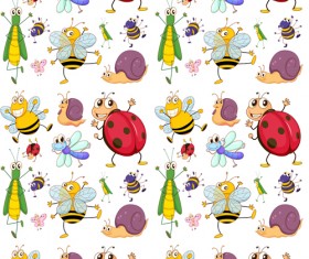 Cute animal pattern cartoon vector 01