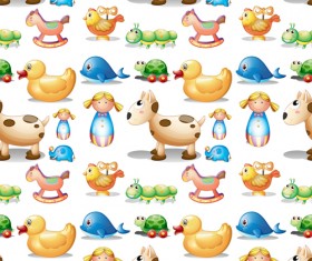 Cute animal pattern cartoon vector 02