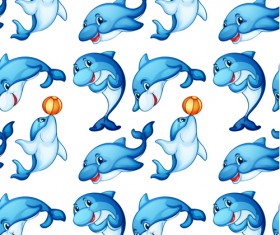 Cute animal pattern cartoon vector 04