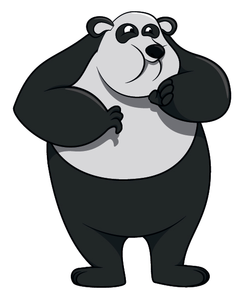 Cute cartoon panda desgin vector 05