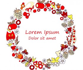 Cute cartoon wreath elements vector 02