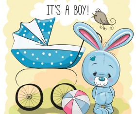 Design cute baby cards vectors set 03