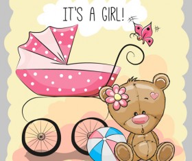 Design cute baby cards vectors set 04