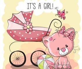 Design cute baby cards vectors set 05