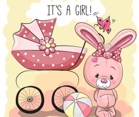 Design cute baby cards vectors set 07