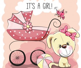 Design cute baby cards vectors set 08