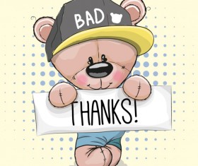 Design cute baby cards vectors set 14