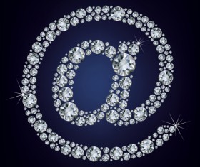 Diamonds @ symbol vector material