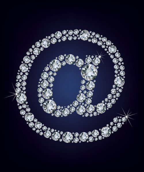 Diamonds @ symbol vector material