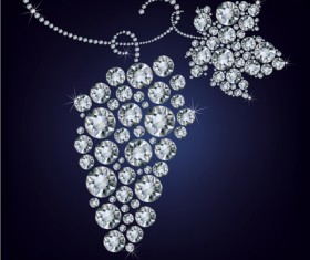 Diamonds with grapes vector material