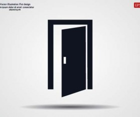 Door black icon vector