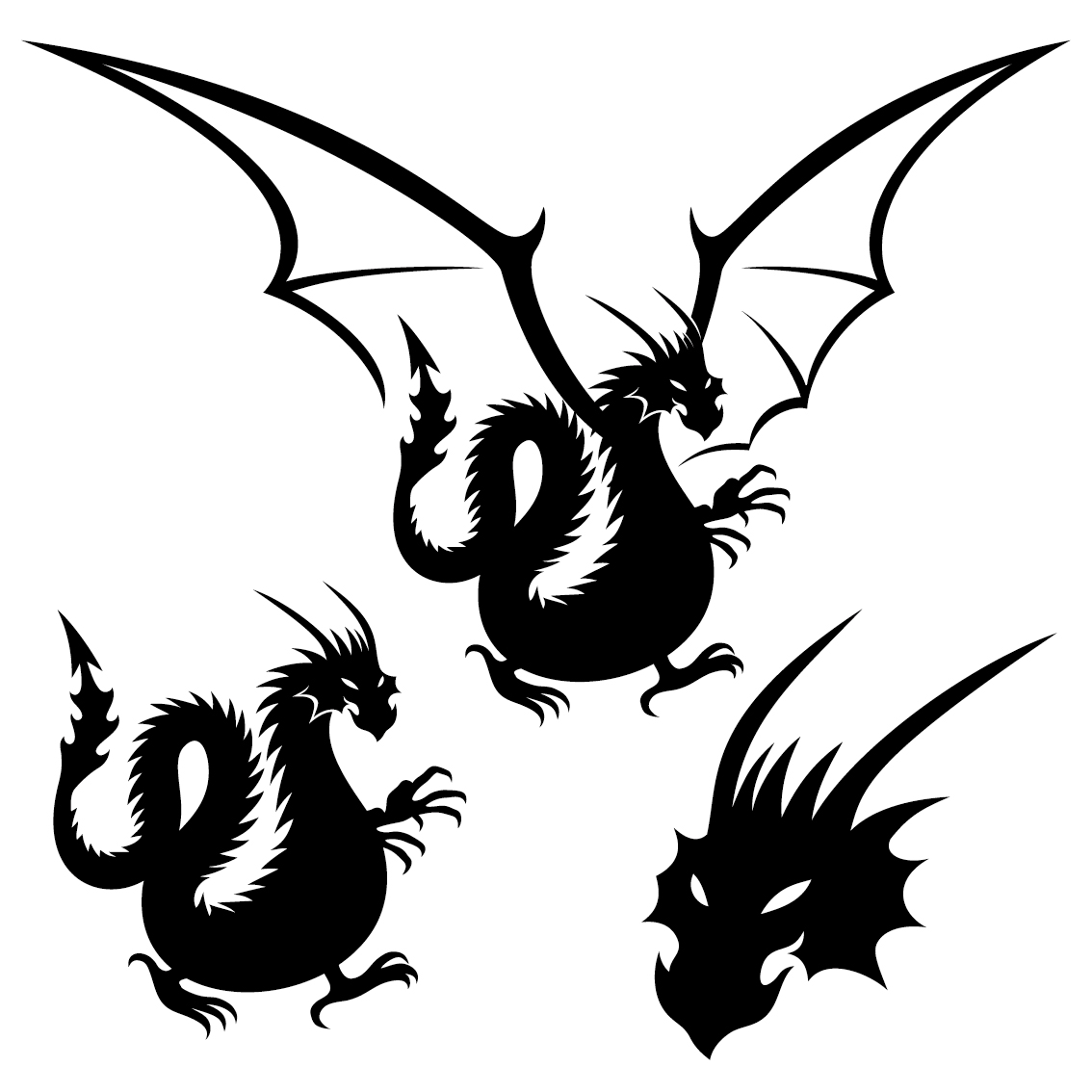 Dragon tattoo element vector material free download