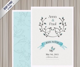 Elegant floral wedding invitation card vector