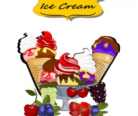 Exquisite ice cream hand drawing vector material 01