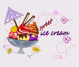 Exquisite ice cream hand drawing vector material 02
