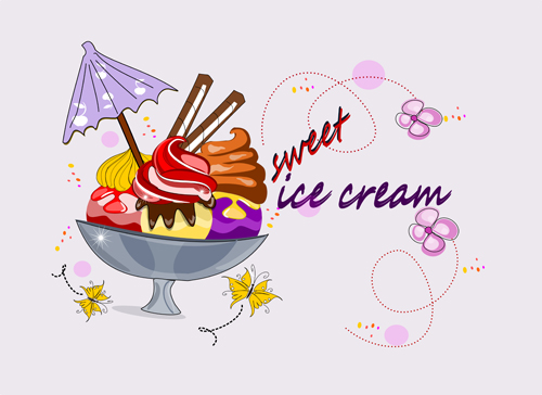 Exquisite ice cream hand drawing vector material 02