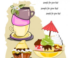 Exquisite ice cream hand drawing vector material 03