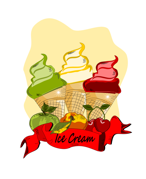 Exquisite ice cream hand drawing vector material 04