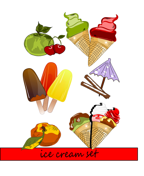 Exquisite ice cream hand drawing vector material 05