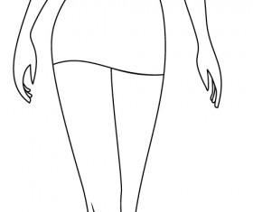 Fashion woman outline vector material 02