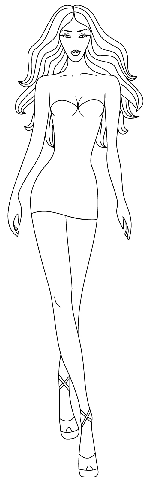 Female Body Template Drawing