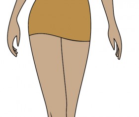 Fashion woman outline vector material 03