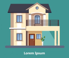 Flat style houses creative template vector set 01