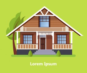 Flat style houses creative template vector set 04