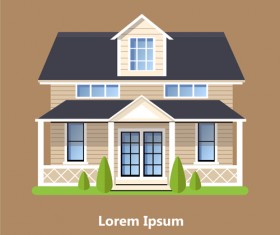 Flat style houses creative template vector set 06