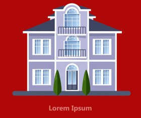 Flat style houses creative template vector set 07