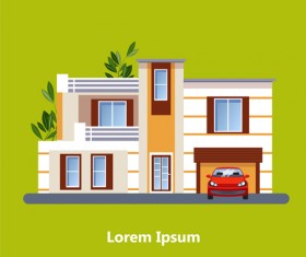 Flat style houses creative template vector set 08