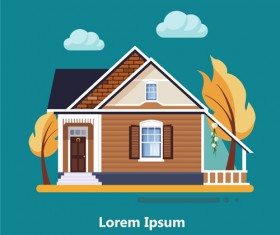 Flat style houses creative template vector set 09