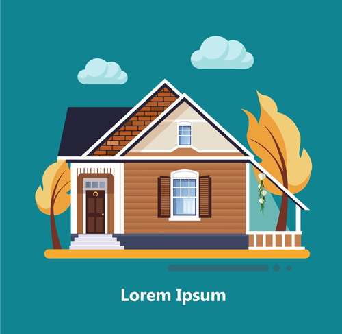 Flat style houses creative template vector set 09