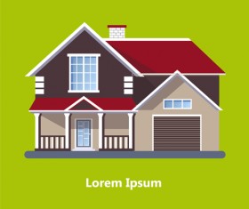 Flat style houses creative template vector set 10