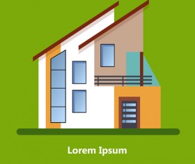 Flat style houses creative template vector set 11