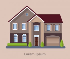 Flat style houses creative template vector set 12
