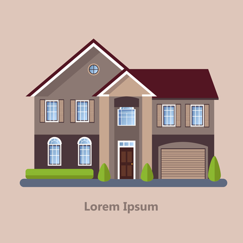 Flat style houses creative template vector set 12 free download