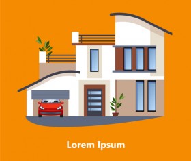 Flat style houses creative template vector set 13