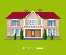 Flat style houses creative template vector set 14