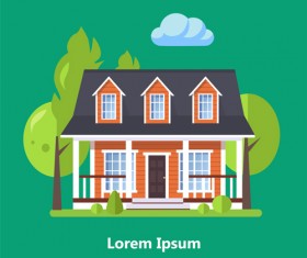 Flat style houses creative template vector set 15