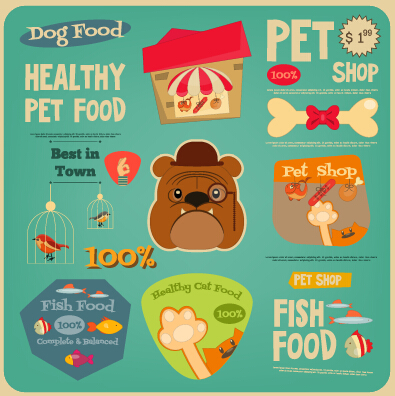 Food sale sticker with logos vectors 02