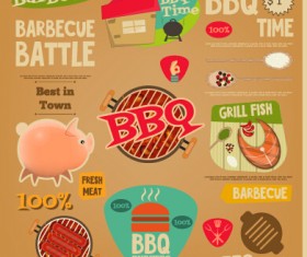 Food sale sticker with logos vectors 03