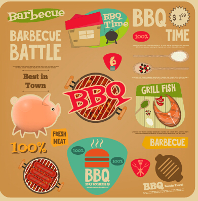 Food sale sticker with logos vectors 03