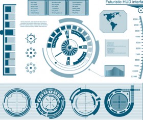 Futuristic HUD Interface template vector 01