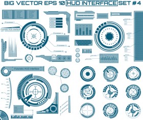 Futuristic HUD Interface template vector 03