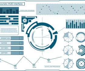 Futuristic HUD Interface template vector 05