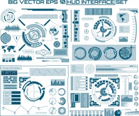 Futuristic HUD Interface template vector 06