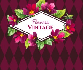 Garden flower frame design art vector 10