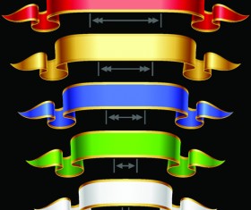 Gold edges ribbon banners vector graphic
