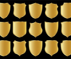 Gold lables blank template vector 01
